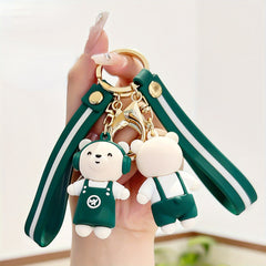 Coffee Bear Keychain Cartoon Bear Doll Pendant Bag Ornament