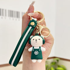 Coffee Bear Keychain Cartoon Bear Doll Pendant Bag Ornament