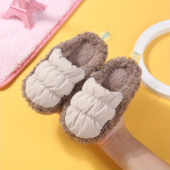 Boys' Fleece House Shoes - Non Slip Soft Bottom Slip On Walking Shoes