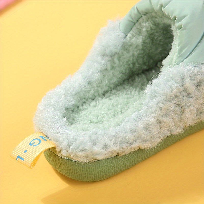 Boys' Fleece House Shoes - Non Slip Soft Bottom Slip On Walking Shoes