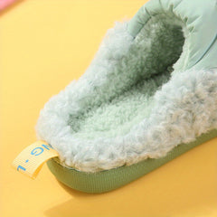 Boys' Fleece House Shoes - Non Slip Soft Bottom Slip On Walking Shoes
