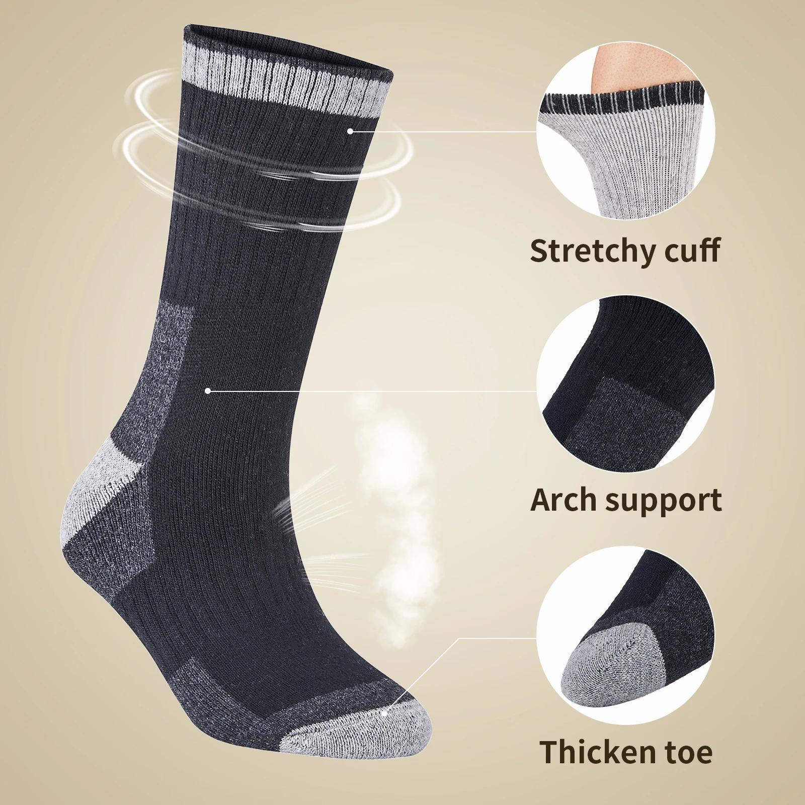 Men's Winter Wool Socks - Snow Hiking & Outdoor Sports Mid Calf Socks