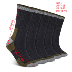 Men's Winter Wool Socks - Snow Hiking & Outdoor Sports Mid Calf Socks