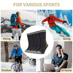 Men's Winter Wool Socks - Snow Hiking & Outdoor Sports Mid Calf Socks