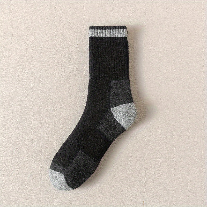 Men's Winter Wool Socks - Snow Hiking & Outdoor Sports Mid Calf Socks