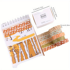 5 Rolls Retro Ledger Decorative Tape Pattern Stickers