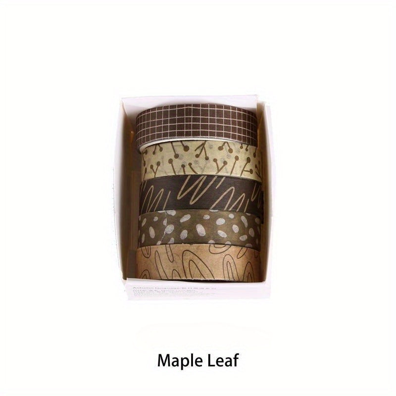 5 Rolls Retro Ledger Decorative Tape Pattern Stickers