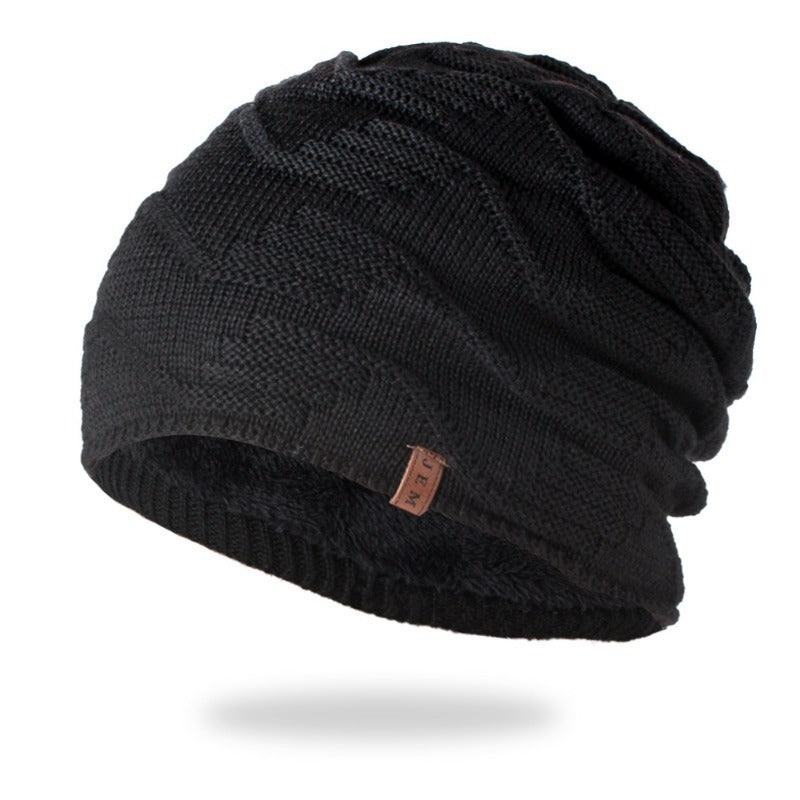 Winter Knitted Beanie Hat Thickened Velvet Ear Protection Warm Hat