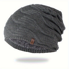 Winter Knitted Beanie Hat Thickened Velvet Ear Protection Warm Hat