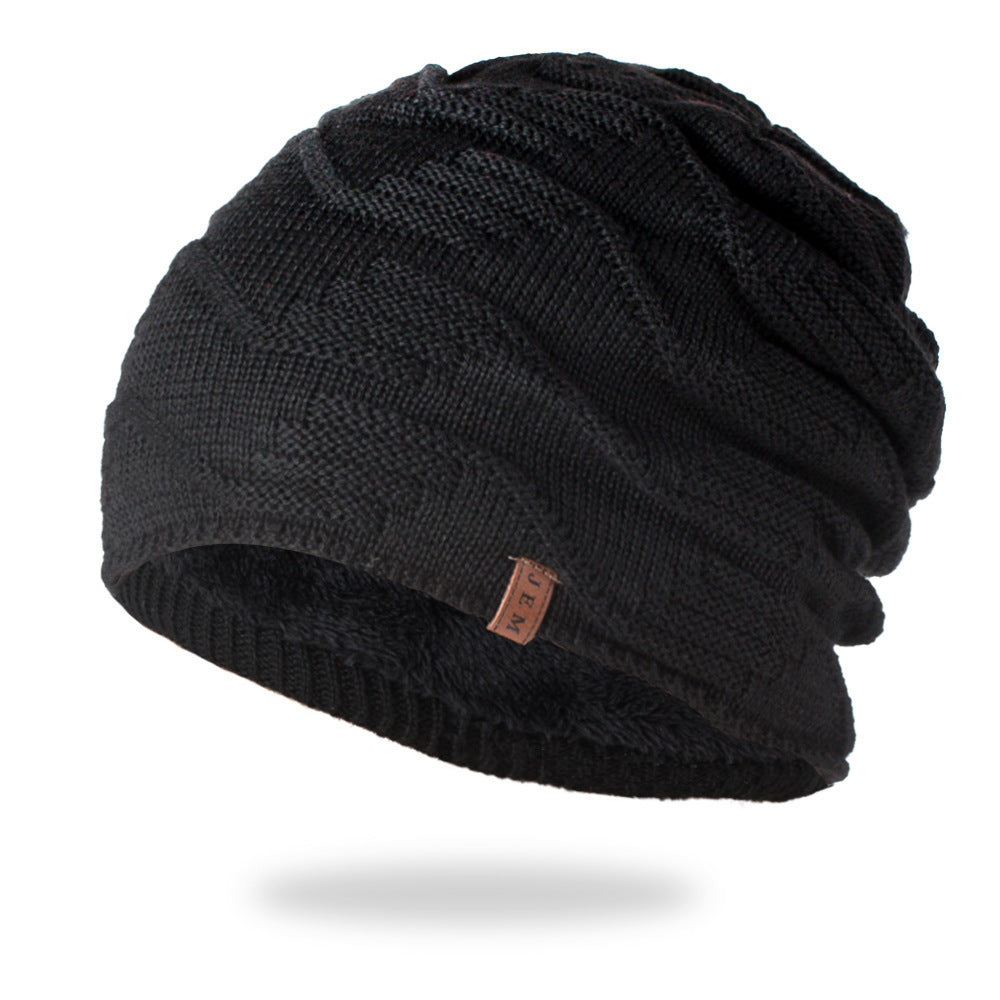 Winter Knitted Beanie Hat Thickened Velvet Ear Protection Warm Hat