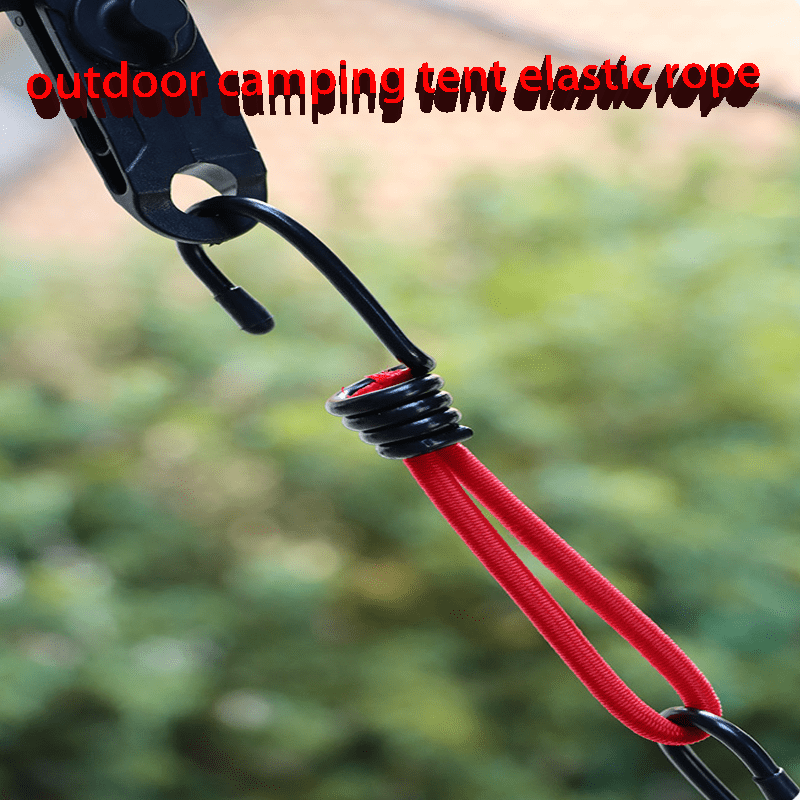6pcs Tent Elastic Rope Bungee Cord Hooks for Camping Boats Luggage