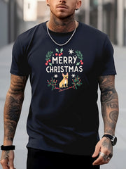 Men's Dog Pattern Shirt Casual Crew Neck Short Sleeve Tee Top