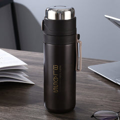 Stainless Steel Water Bottle 500ml with Tea Filter Leakproof Insulation Cup