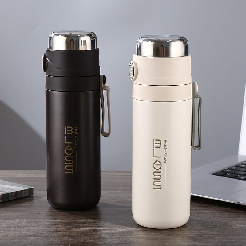 Stainless Steel Water Bottle 500ml with Tea Filter Leakproof Insulation Cup