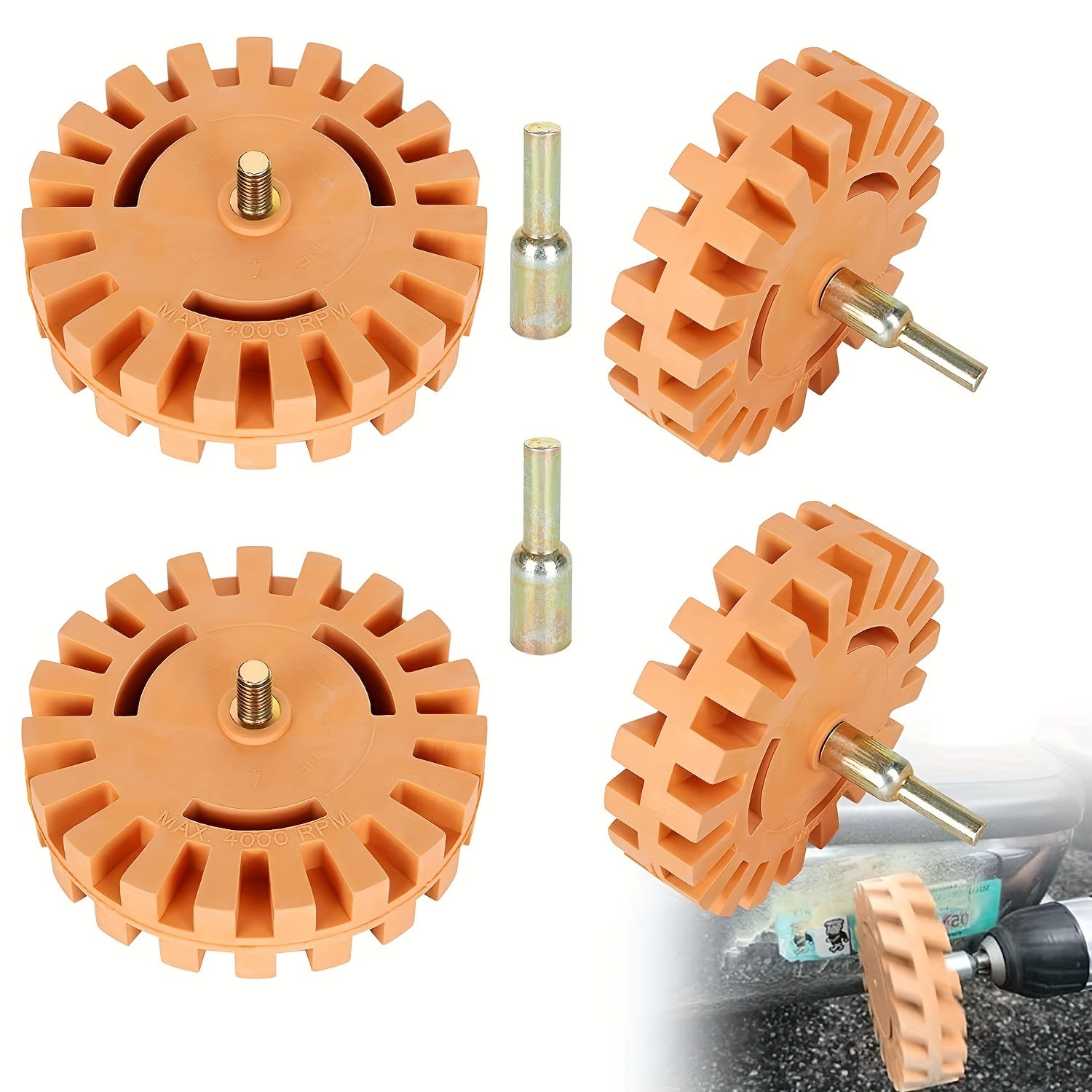 Rubber Eraser Wheel with Drill Adapter for Vinyl Decal Removal