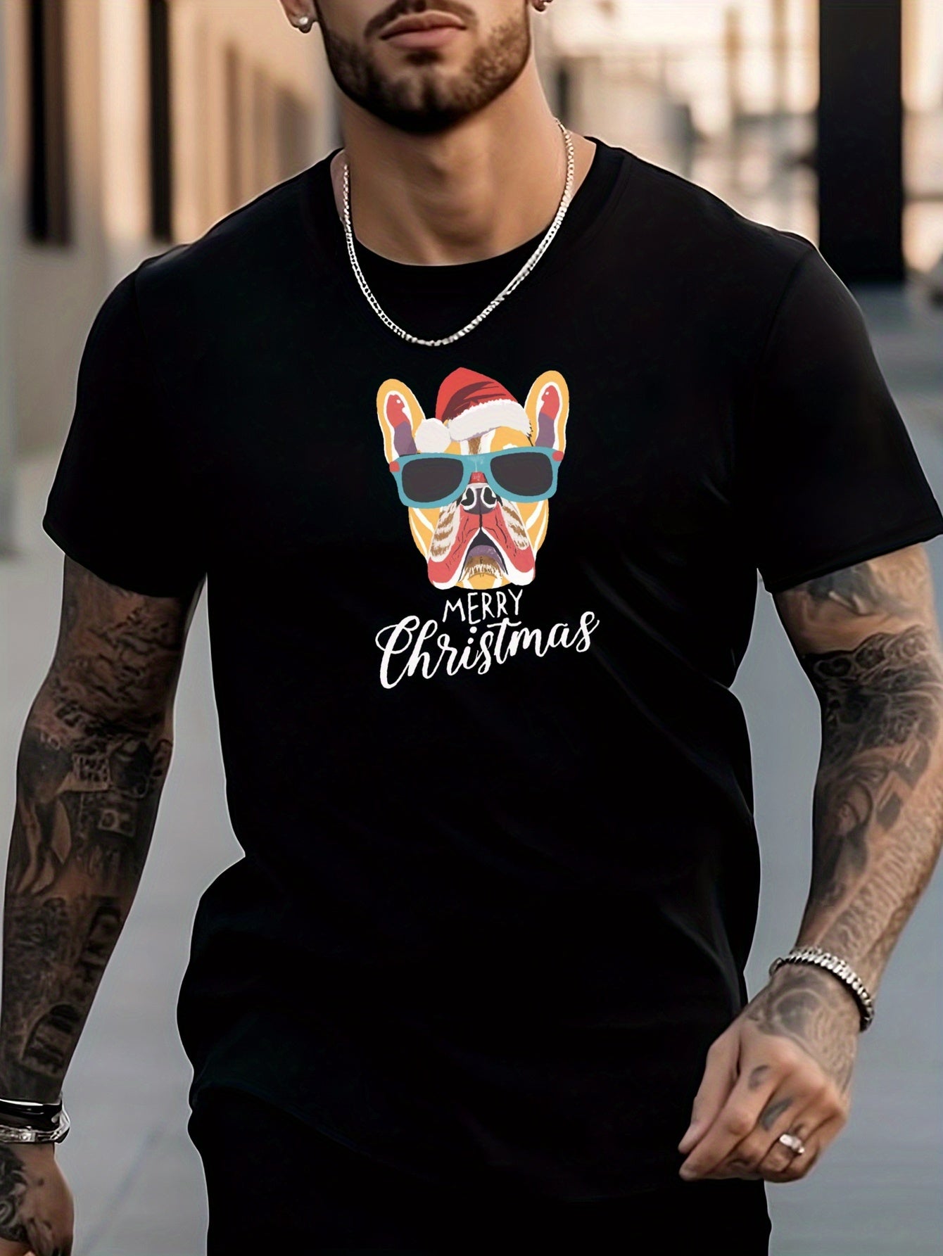 Men's Dog Pattern Shirt Casual Short Sleeve Tee Top