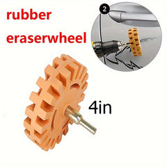 Rubber Eraser Wheel with Drill Adapter for Vinyl Decal Removal
