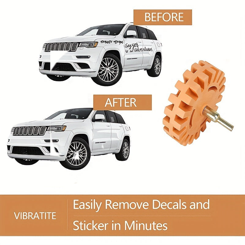 Rubber Eraser Wheel with Drill Adapter for Vinyl Decal Removal