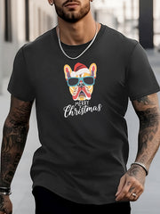 Men's Dog Pattern Shirt Casual Short Sleeve Tee Top