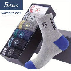 5 Pairs Cotton Sports Socks Sweat Absorbent Comfortable Thin Breathable