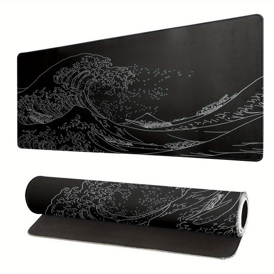 Japanese Sea Wave Large Mouse Pad Kanagawa Mat Non Slip Rubber Base 80 X 30 Cm