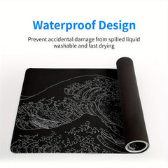 Japanese Sea Wave Large Mouse Pad Kanagawa Mat Non Slip Rubber Base 80 X 30 Cm
