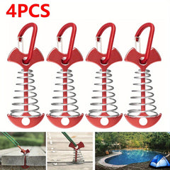 3pcs Lengthened Deck Anchor Pegs & Spring Buckle for Tent