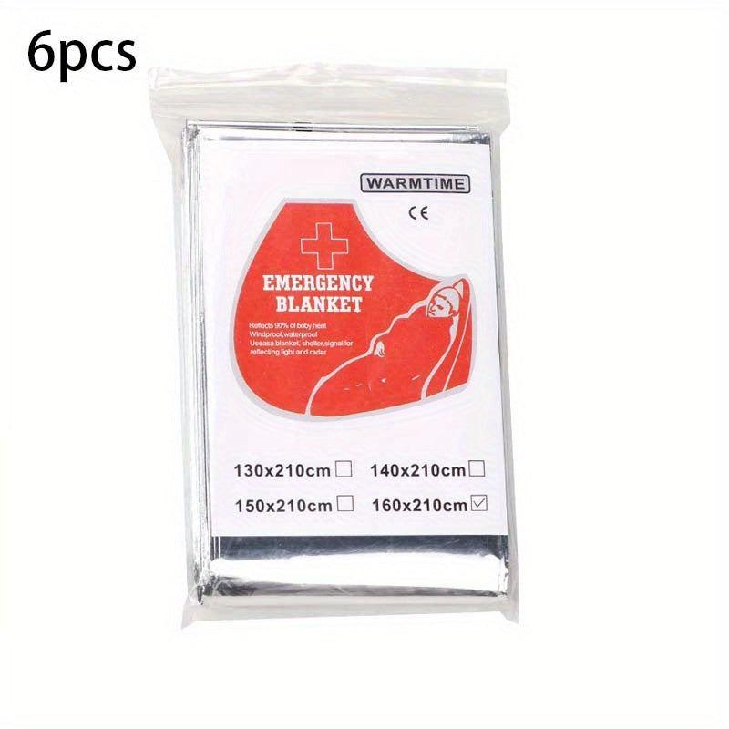 6pcs Outdoor Survival Insulation Blanket First Aid Blanket