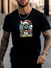 Men's Dog Pattern Shirt Short Sleeve Tee Top