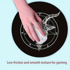 Pentagram Demon Goat Head Mouse Pad Retro Music Round Non Slip Rubber Base