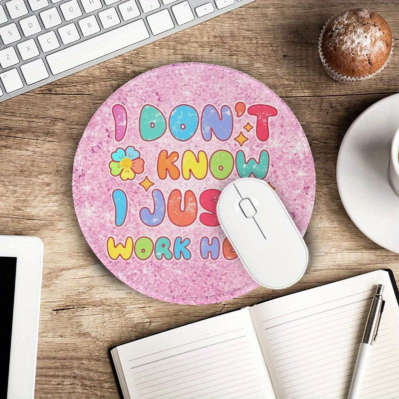 Portable Round Mouse Pad Non Slip Rubber Base Washable & Travel Friendly