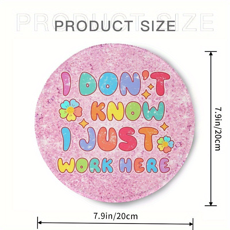 Portable Round Mouse Pad Non Slip Rubber Base Washable & Travel Friendly