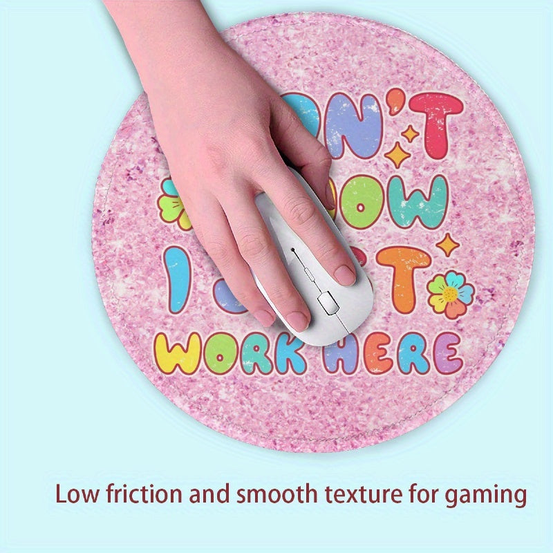 Portable Round Mouse Pad Non Slip Rubber Base Washable & Travel Friendly