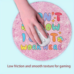 Portable Round Mouse Pad Non Slip Rubber Base Washable & Travel Friendly
