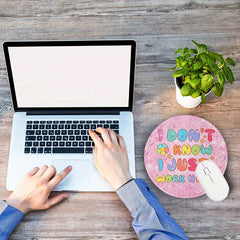 Portable Round Mouse Pad Non Slip Rubber Base Washable & Travel Friendly