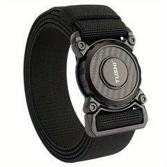 Stretchy Nylon Canvas Belt with Quick Release Buckle for Men