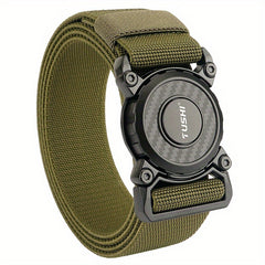 Stretchy Nylon Canvas Belt with Quick Release Buckle for Men