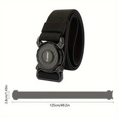 Stretchy Nylon Canvas Belt with Quick Release Buckle for Men