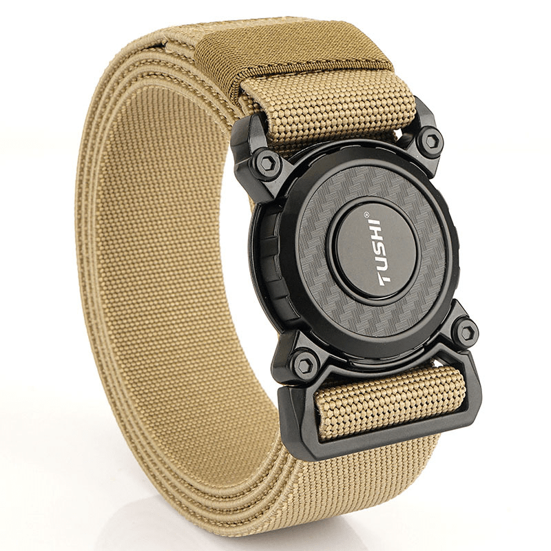 Stretchy Nylon Canvas Belt with Quick Release Buckle for Men