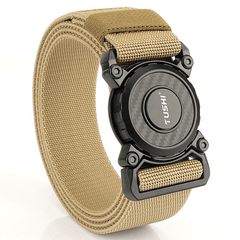 Stretchy Nylon Canvas Belt with Quick Release Buckle for Men