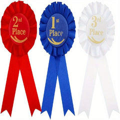 3pcs 1st 2nd 3rd Award Rosette Ribbons Set for Competition Sports Event