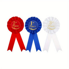 3pcs 1st 2nd 3rd Award Rosette Ribbons Set for Competition Sports Event