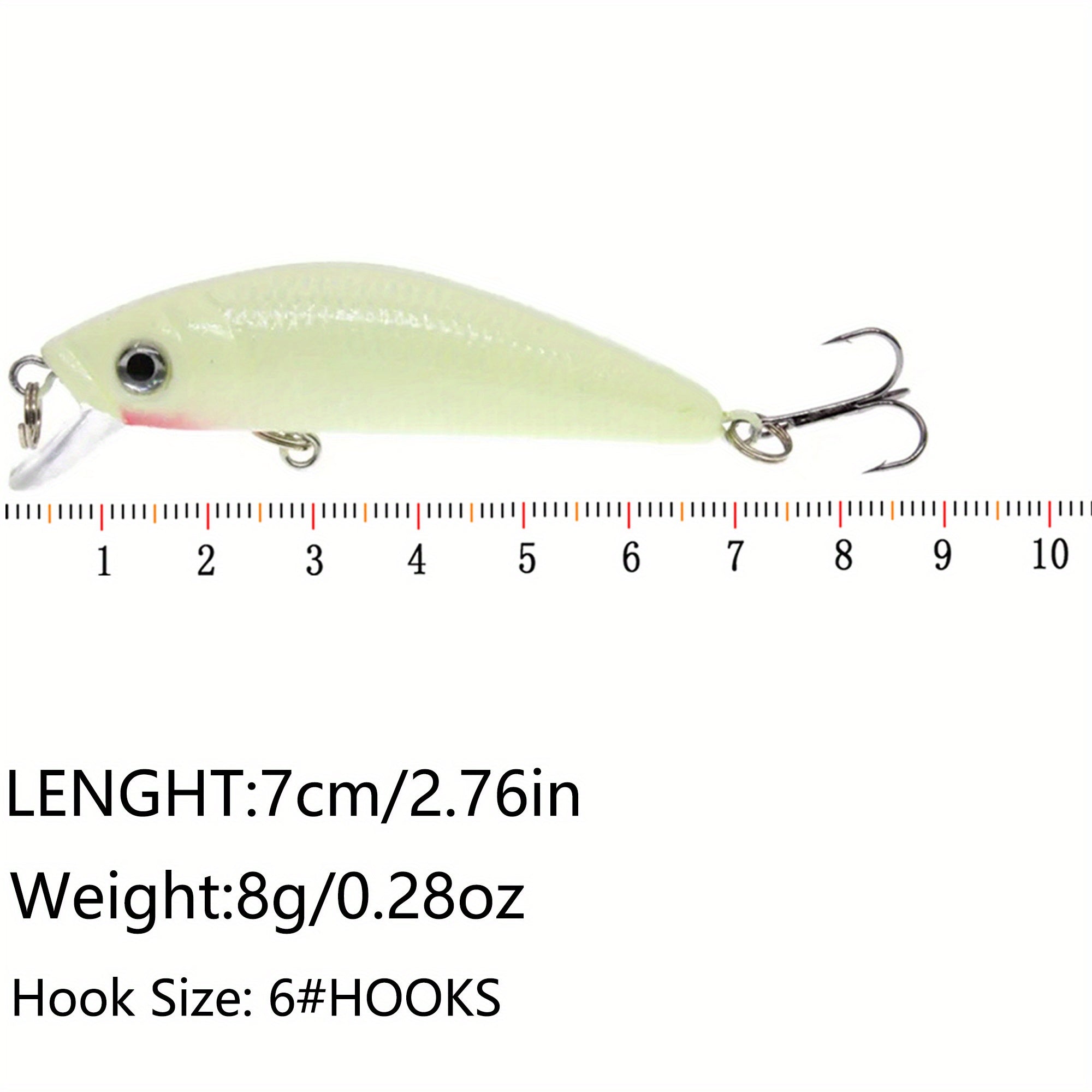 1pc 3D Luminous Minnow Bait Night Fishing Saltwater Tackle