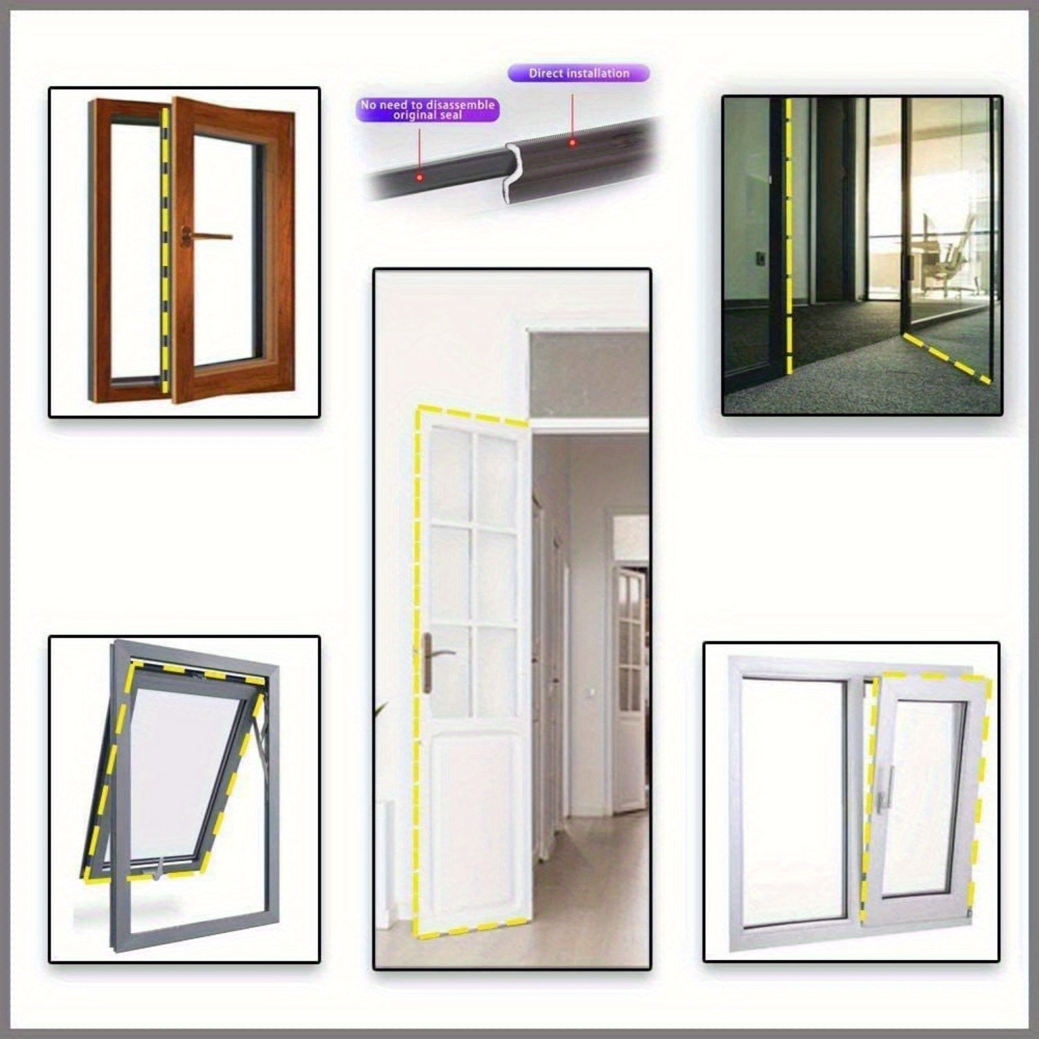 Self-Adhesive Weatherstrip for Doors & Windows Wind & Rain Resistant