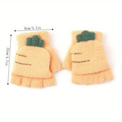 Kids' Warm Half Finger Gloves for Autumn & Winter