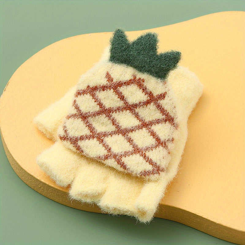 Kids' Warm Half Finger Gloves for Autumn & Winter