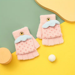 Kids' Warm Half Finger Gloves for Autumn & Winter