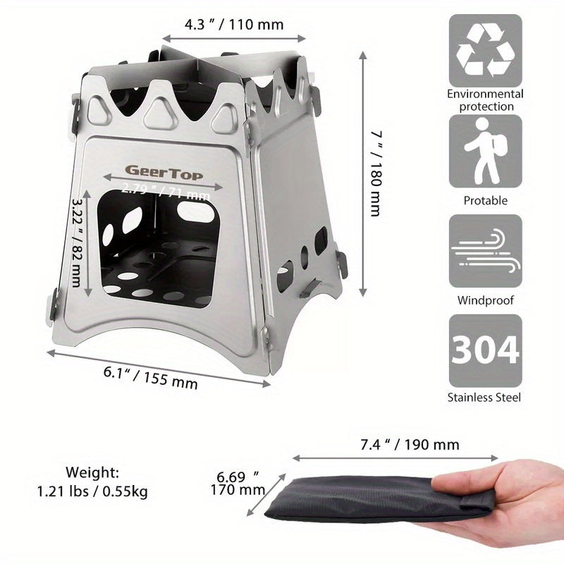 Portable Stainless Steel Firewood Stove for Camping