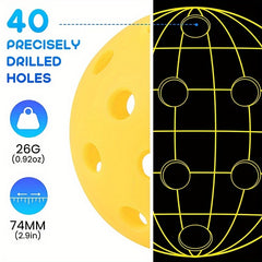 3pcs 74mm Rotoplastic Injection Molding Pickleballs for Training