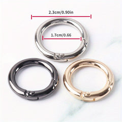 Spring Buckle Round Metal Keychain Keyring Accessory